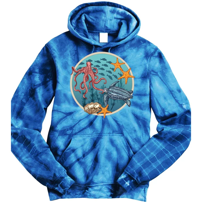 Sea Life Aquarium Cool Marine Tie Dye Hoodie