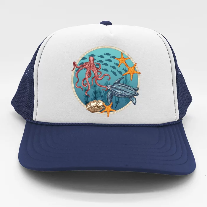 Sea Life Aquarium Cool Marine Trucker Hat