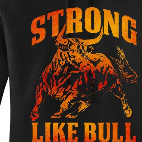 Strong Like A Bull Powerlifting Bodybuilding Women's Pullover Hoodie