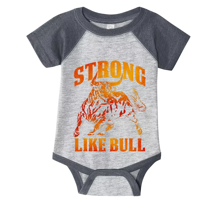 Strong Like A Bull Powerlifting Bodybuilding Infant Baby Jersey Bodysuit