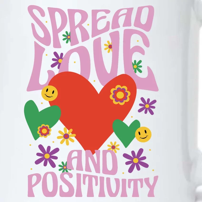 Spread Love And Positivity Retro Heart Black Color Changing Mug