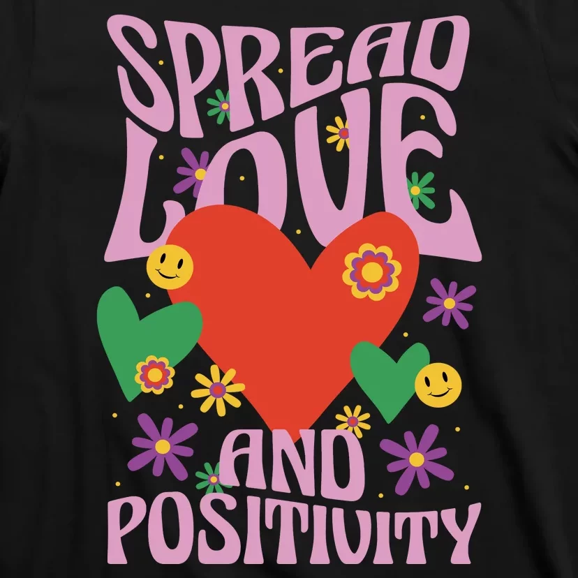 Spread Love And Positivity Retro Heart T-Shirt