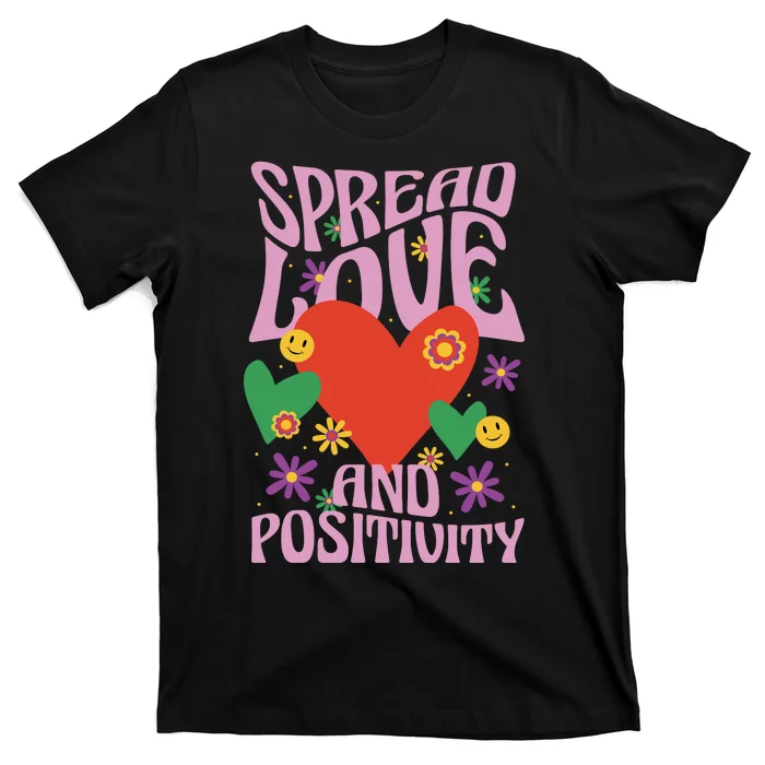 Spread Love And Positivity Retro Heart T-Shirt