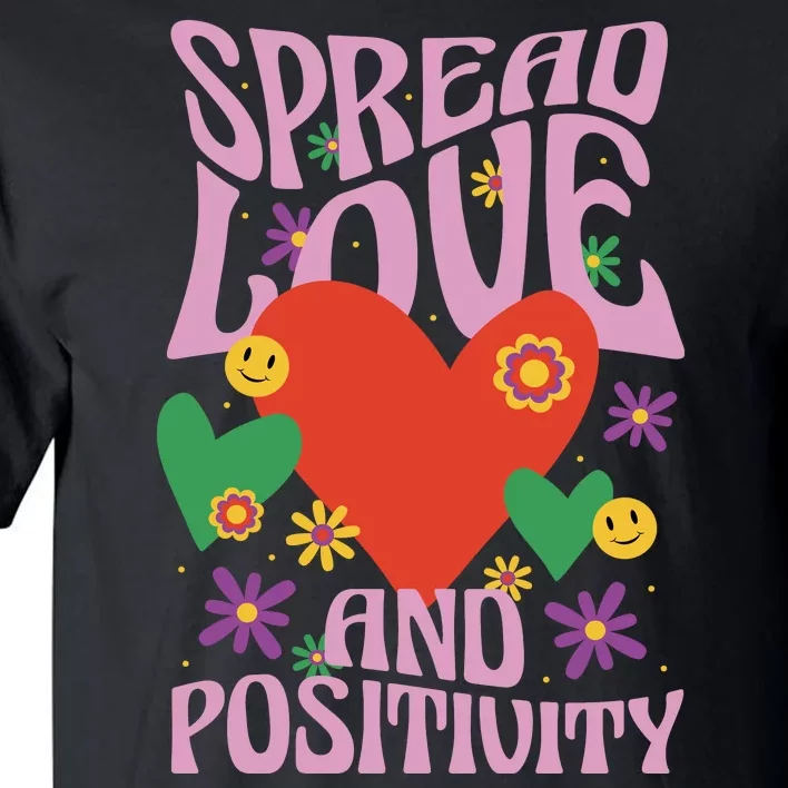 Spread Love And Positivity Retro Heart Tall T-Shirt