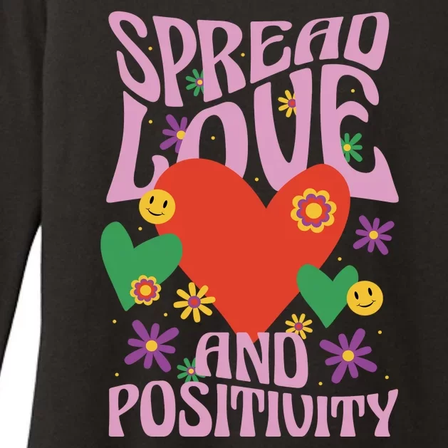 Spread Love And Positivity Retro Heart Womens CVC Long Sleeve Shirt