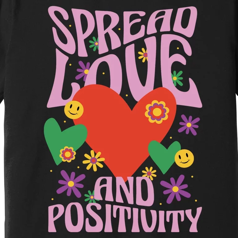 Spread Love And Positivity Retro Heart Premium T-Shirt