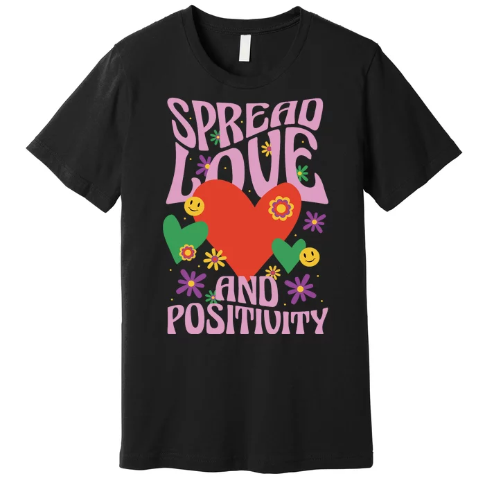 Spread Love And Positivity Retro Heart Premium T-Shirt