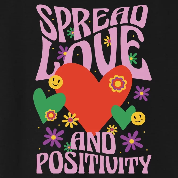 Spread Love And Positivity Retro Heart Women's Crop Top Tee