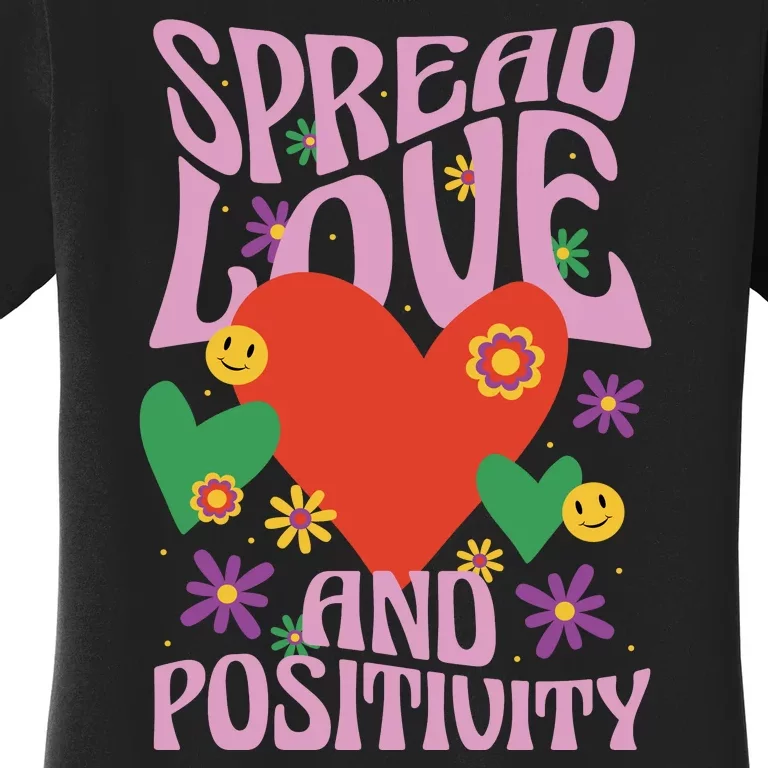 Spread Love And Positivity Retro Heart Women's T-Shirt