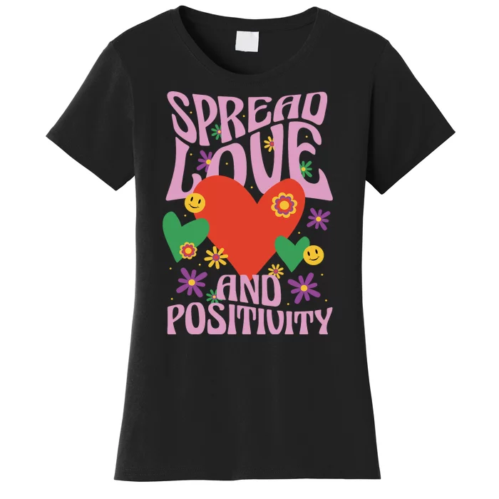 Spread Love And Positivity Retro Heart Women's T-Shirt