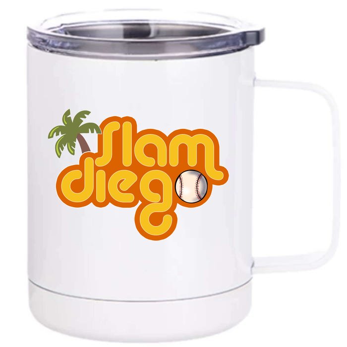 Slam Diego Tropical Baseball Front & Back 12oz Stainless Steel Tumbler Cup