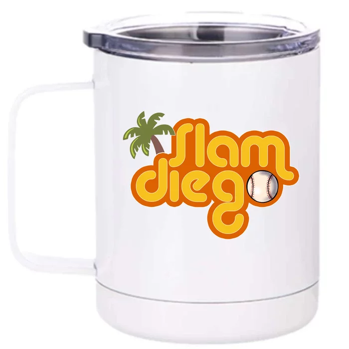 Slam Diego Tropical Baseball Front & Back 12oz Stainless Steel Tumbler Cup