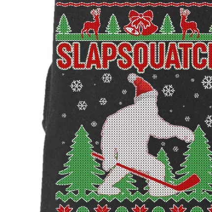 Slapsquatch Ugly Christmas Sweater Bigfoot Doggie 3-End Fleece Hoodie