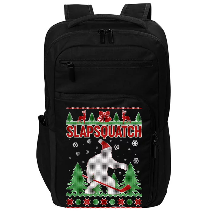 Slapsquatch Ugly Christmas Sweater Bigfoot Impact Tech Backpack