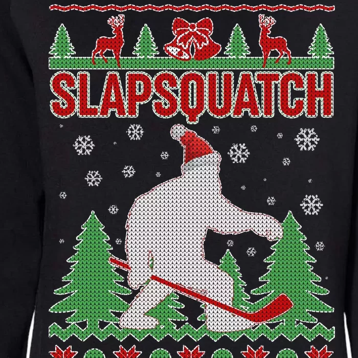 Slapsquatch Ugly Christmas Sweater Bigfoot Womens California Wash Sweatshirt