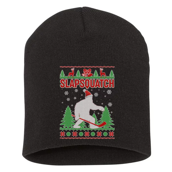 Slapsquatch Ugly Christmas Sweater Bigfoot Short Acrylic Beanie