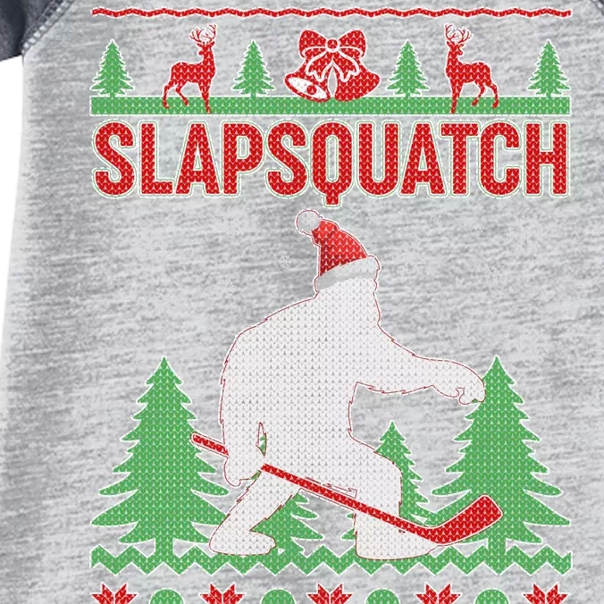 Slapsquatch Ugly Christmas Sweater Bigfoot Infant Baby Jersey Bodysuit