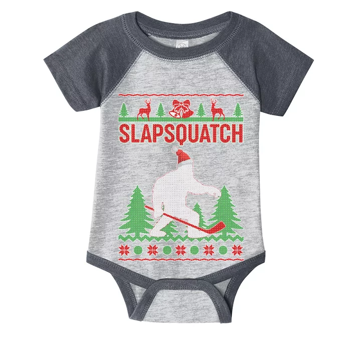 Slapsquatch Ugly Christmas Sweater Bigfoot Infant Baby Jersey Bodysuit