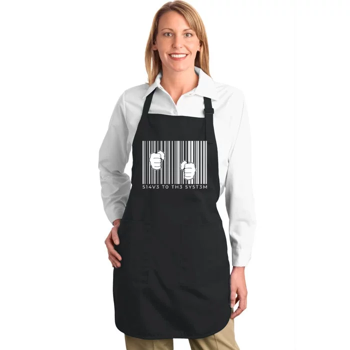 Slave To The System Barcode Full-Length Apron With Pocket