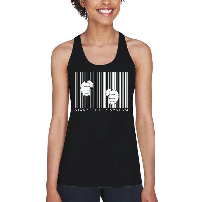 Slave To The System Barcode Women's Racerback Tank