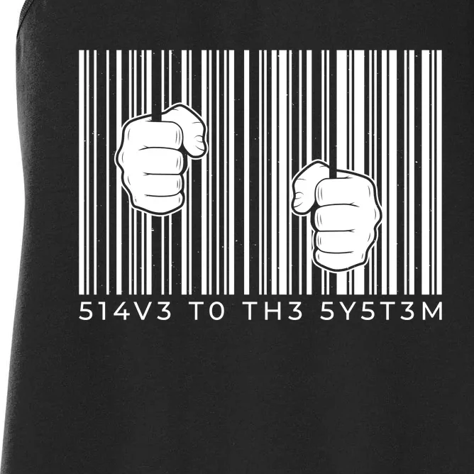 Slave To The System Barcode Women's Racerback Tank