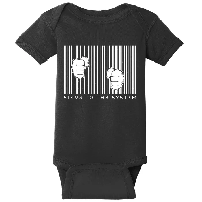 Slave To The System Barcode Baby Bodysuit