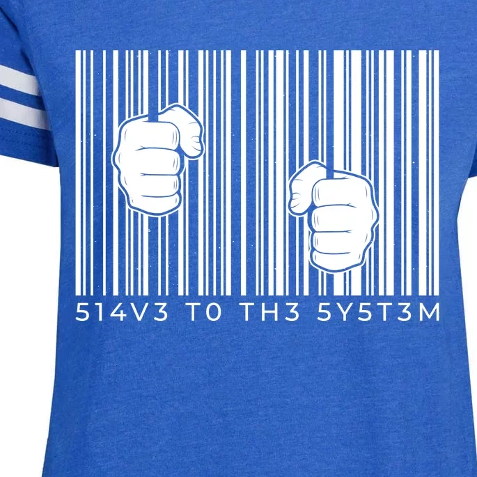 Slave To The System Barcode Enza Ladies Jersey Football T-Shirt