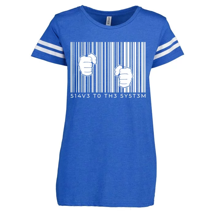 Slave To The System Barcode Enza Ladies Jersey Football T-Shirt