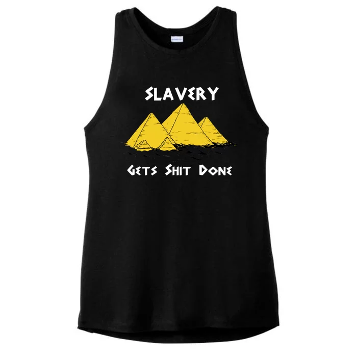 Slavery Gets Shit Done Ladies Tri-Blend Wicking Tank