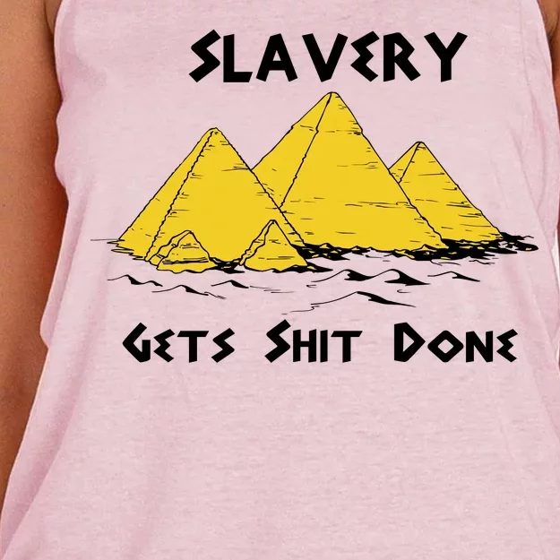 Slavery Gets Shit Done Women's Knotted Racerback Tank