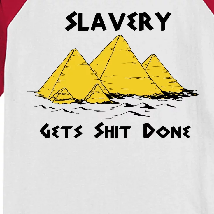 Slavery Gets Shit Done Kids Colorblock Raglan Jersey