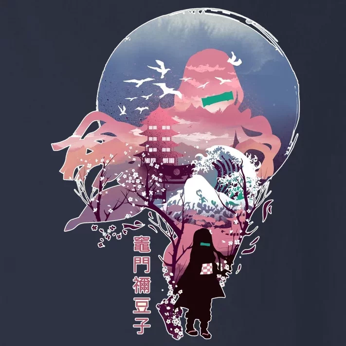 Slayers Demon Anime Nezuko Vaporwave Toddler Long Sleeve Shirt