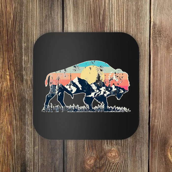 Sunset Landscape Buffalo Coaster