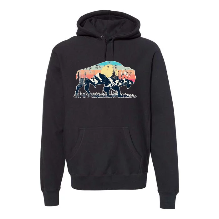 Sunset Landscape Buffalo Premium Hoodie