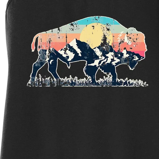 Sunset Landscape Buffalo Women's Racerback Tank