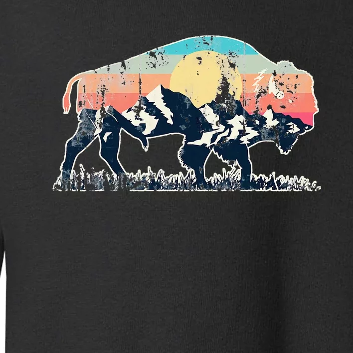 Sunset Landscape Buffalo Toddler Sweatshirt