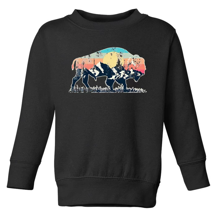 Sunset Landscape Buffalo Toddler Sweatshirt