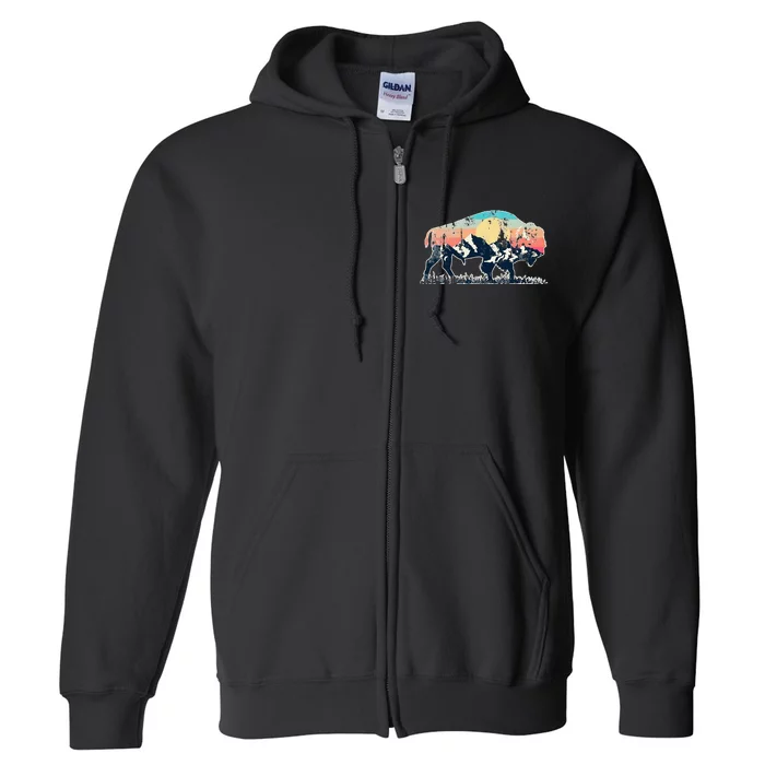 Sunset Landscape Buffalo Full Zip Hoodie