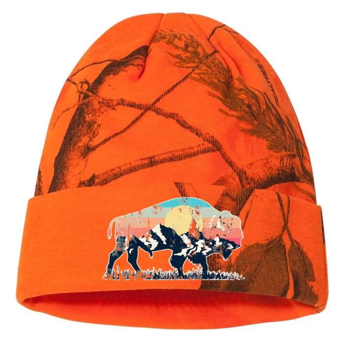 Sunset Landscape Buffalo Kati - 12in Camo Beanie