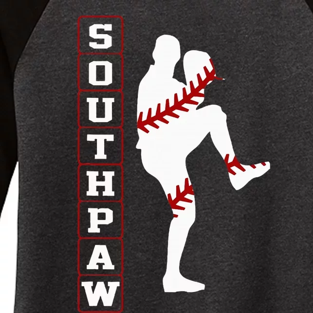 Southpaw Lefty Baseball Left Handed Funny Pitcher Player Fan Women's Tri-Blend 3/4-Sleeve Raglan Shirt