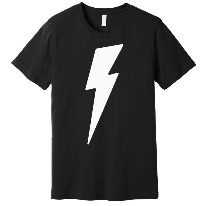 Simple Lightning Bolt In White Thunder Bolt Premium T-Shirt