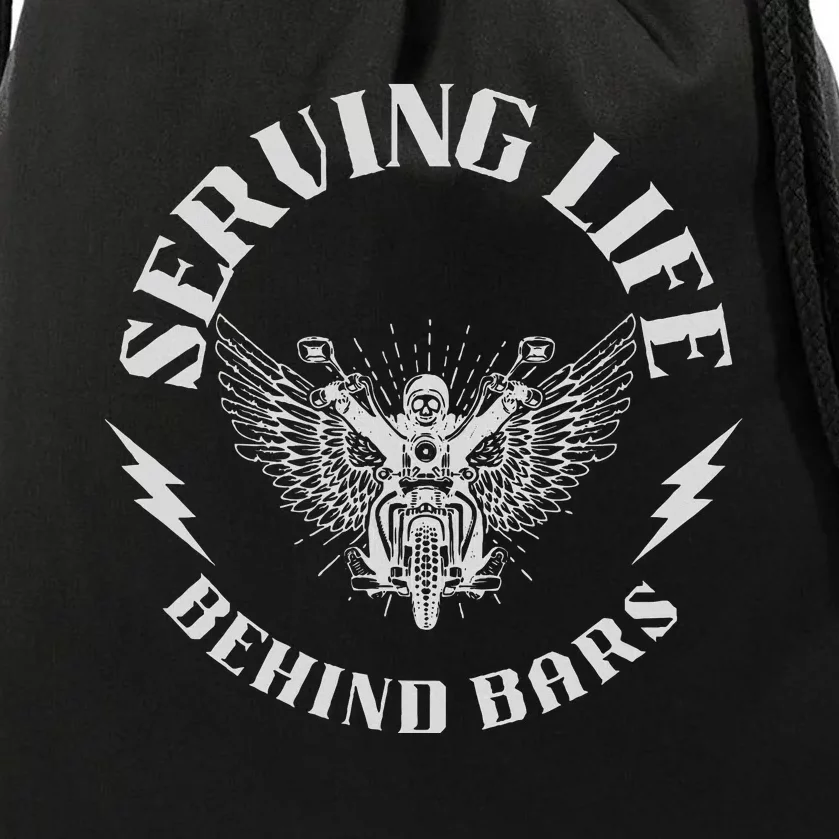 Serving Life Behind Bars Motorcycle Apparel Motorcycle Drawstring Bag