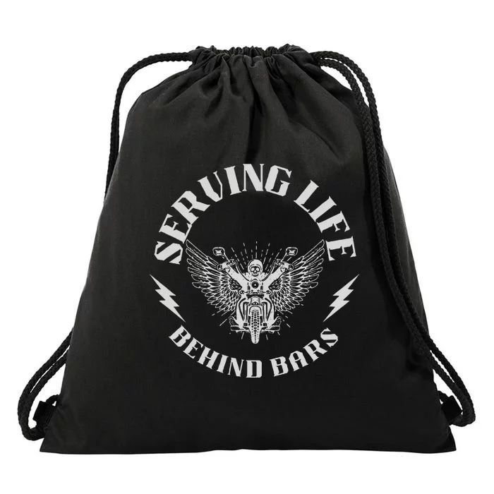 Serving Life Behind Bars Motorcycle Apparel Motorcycle Drawstring Bag