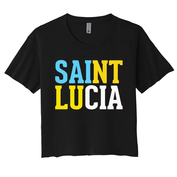 Saint Lucia Bold Color Block Women's Crop Top Tee