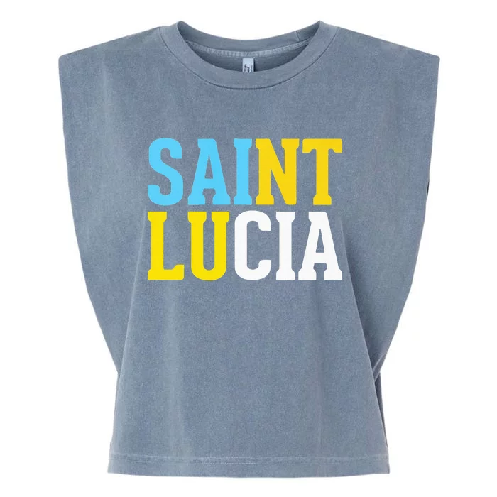 Saint Lucia Bold Color Block Garment-Dyed Women's Muscle Tee