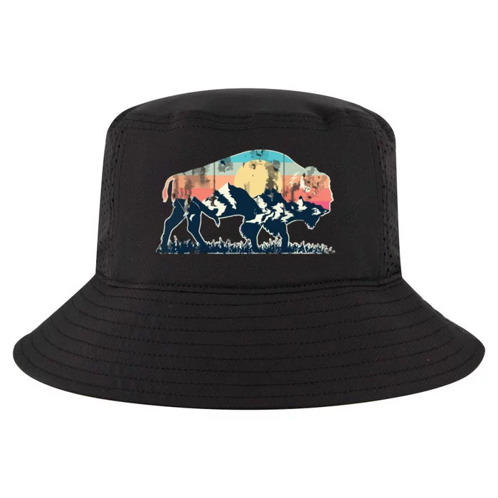 Sunset Landscape Buffalo Gift Cool Comfort Performance Bucket Hat