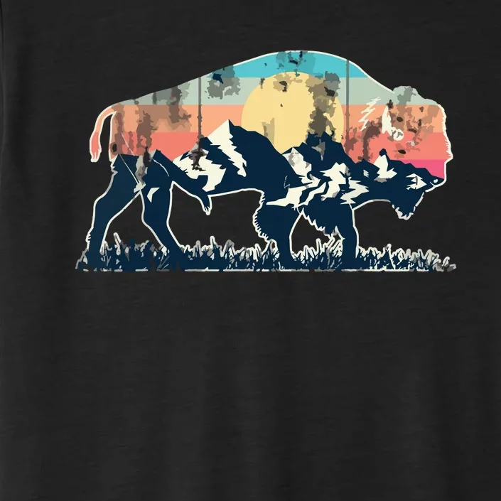 Sunset Landscape Buffalo Gift ChromaSoft Performance T-Shirt