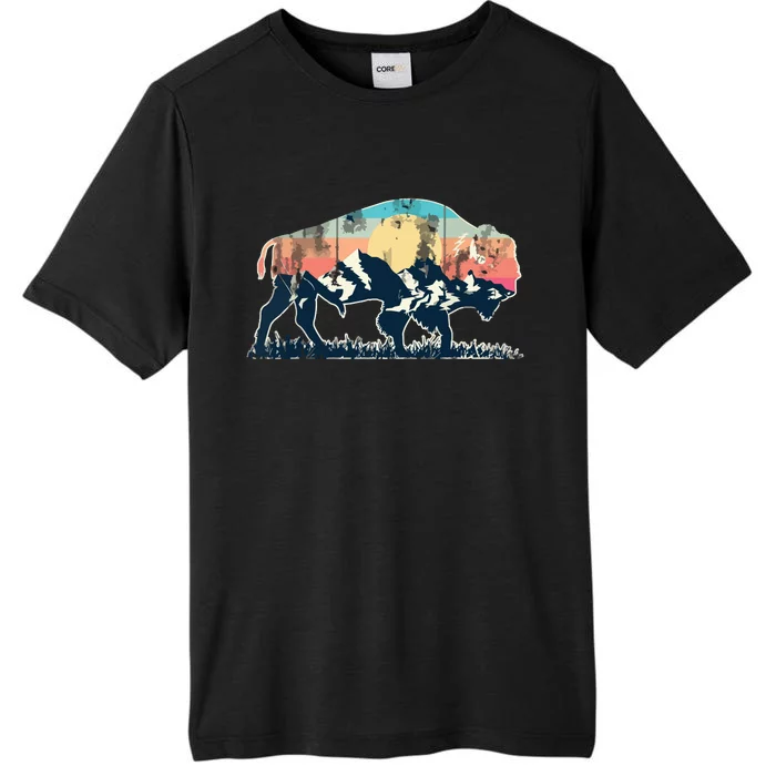 Sunset Landscape Buffalo Gift ChromaSoft Performance T-Shirt