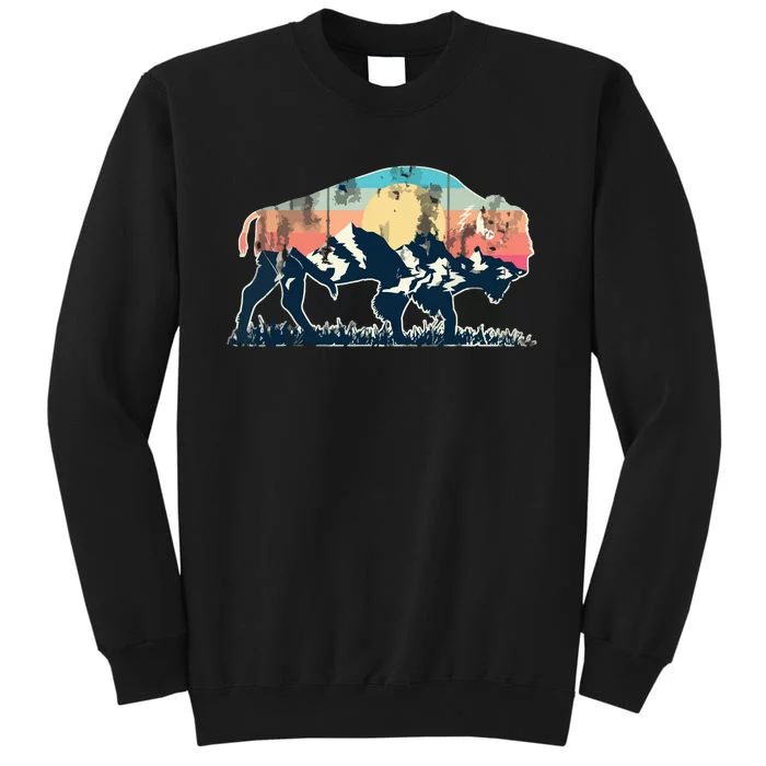 Sunset Landscape Buffalo Gift Tall Sweatshirt