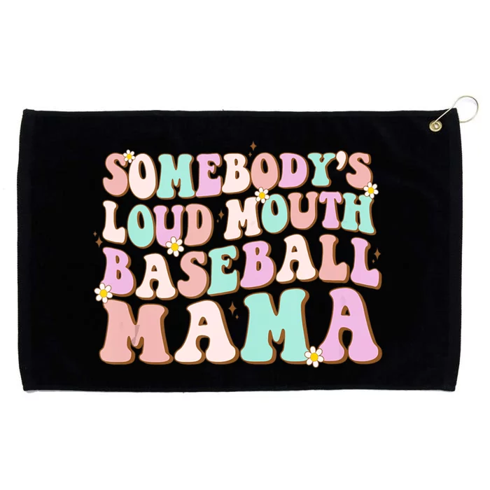 Somebody's Loudmouth Baseball Mama Mothers Day Groovy Grommeted Golf Towel